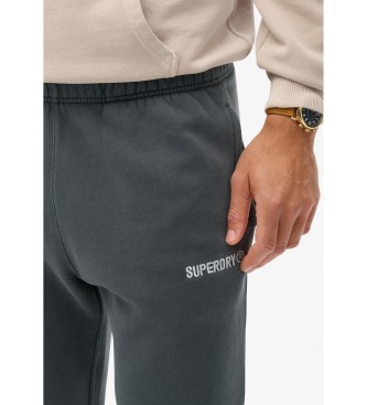 Superdry Jogginghose mit grauem Mikrologo-Aufdruck 