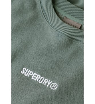 Superdry Felpa ampia girocollo con micro logo stampato blu