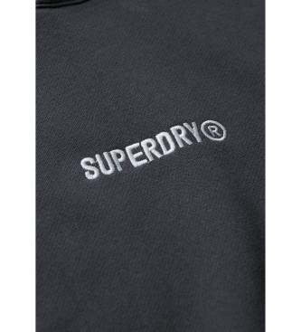 Superdry Loose-fitting hooded sweatshirt with printed micro-logo print  grey