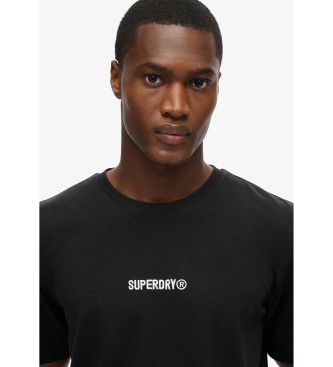 Superdry T-shirt micrologoprint zwart