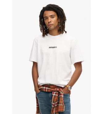 Superdry T-shirt com estampado micrologo branco