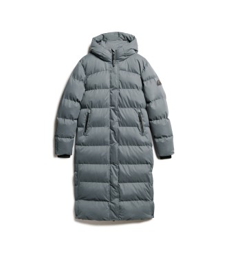 Superdry Langlebiger grauer Mantel aus Mikrofaser