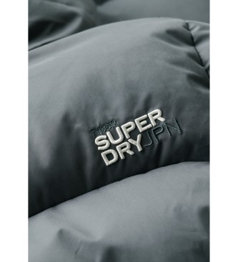 Superdry Langlebiger grauer Mantel aus Mikrofaser