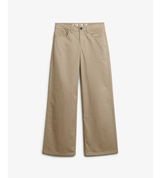 Superdry Beige Baggy Chino Trousers