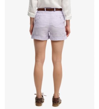 Superdry Korte broek Mid Rise Linnen lila