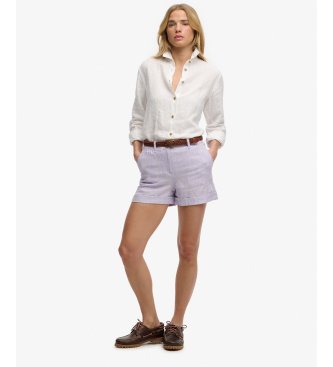 Superdry Korte broek Mid Rise Linnen lila