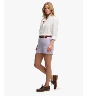 Superdry Korte broek Mid Rise Linnen lila