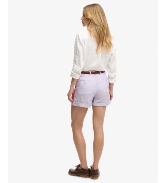 Superdry Korte broek Mid Rise Linnen lila