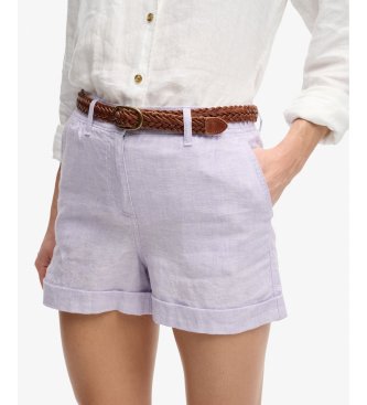 Superdry Korte broek Mid Rise Linnen lila