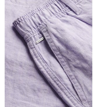 Superdry Korte broek Mid Rise Linnen lila