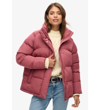 Superdry Halflange gewatteerde jas roze