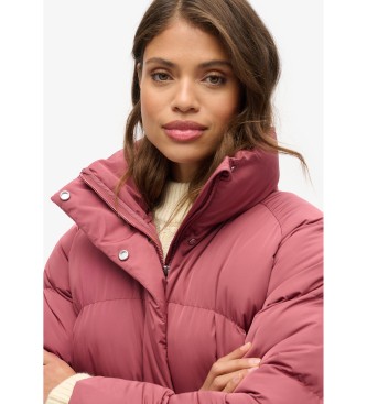 Superdry Halflange gewatteerde jas roze