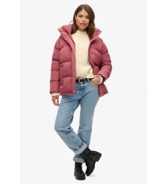 Superdry Halflange gewatteerde jas roze