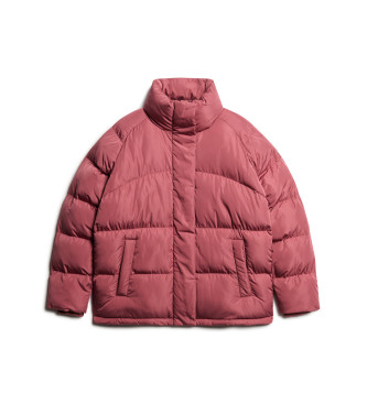 Superdry Halflange gewatteerde jas roze