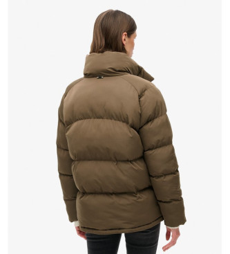 Superdry Veste matelasse mi-longue de couleur marron