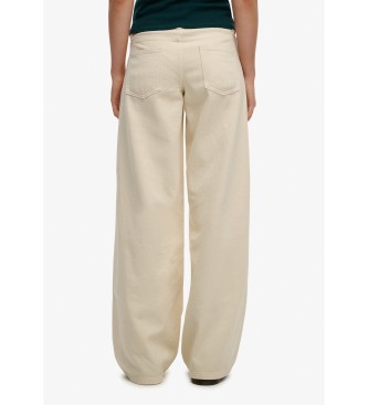 Superdry Pantalon baggy blanc