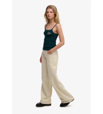 Superdry Pantalon baggy blanc