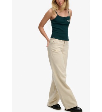 Superdry Pantalon baggy blanc