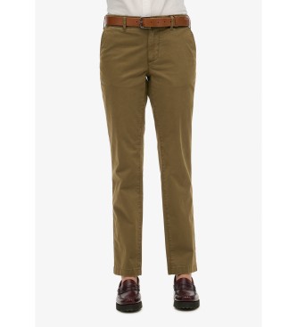 Superdry Pantalon chino taille moyenne marron