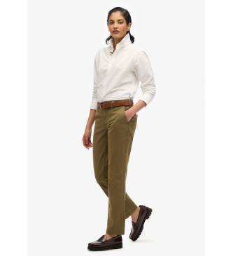 Superdry Pantalon chino taille moyenne marron