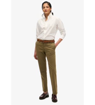 Superdry Pantalon chino taille moyenne marron