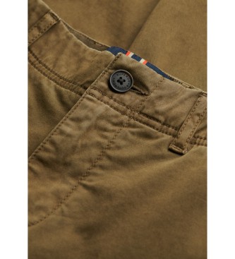 Superdry Pantalon chino taille moyenne marron