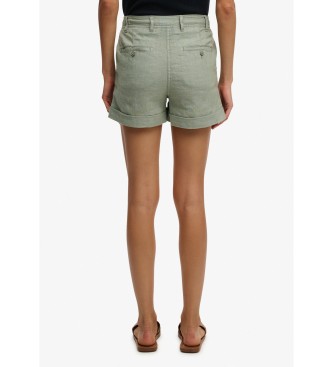 Superdry Szorty Mid Rise Linen zielone