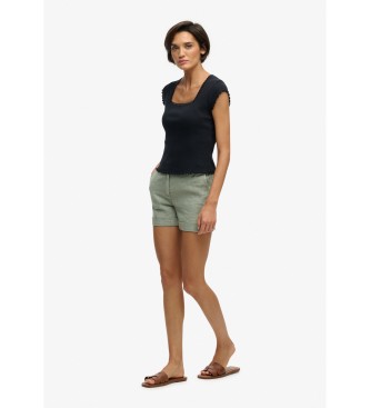 Superdry Szorty Mid Rise Linen zielone