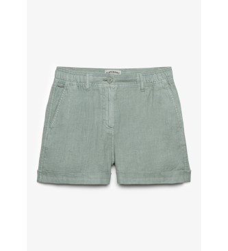 Superdry Szorty Mid Rise Linen zielone