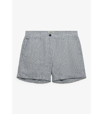 Superdry Szorty Mid Rise Linen niebieskie