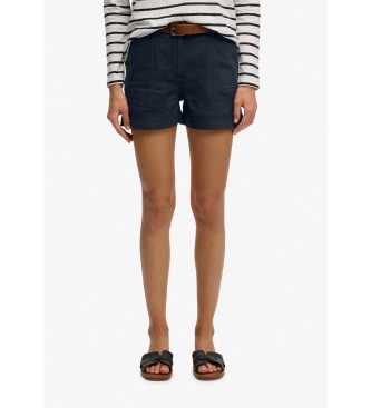 Superdry Short Mid Rise Linen azul marino