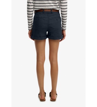Superdry Short Mid Rise Linen azul marino