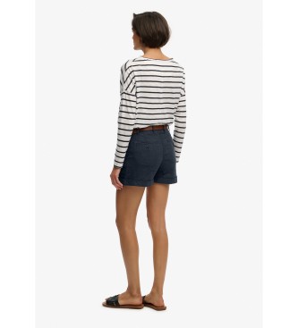Superdry Short Mid Rise Linen azul marino