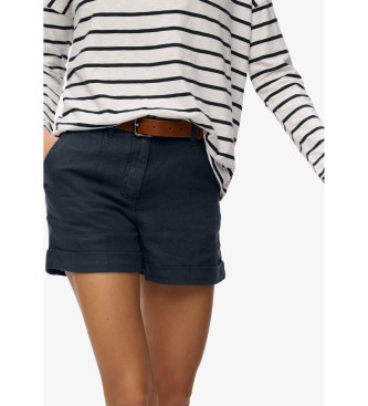 Superdry Short Mid Rise Linen azul marino