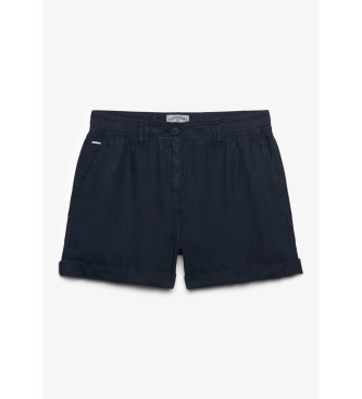 Superdry Short Mid Rise Linen azul marino