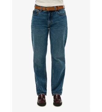 Superdry Jeans Rise Straight azul