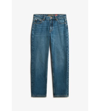 Superdry Jeans Rise Straight azul