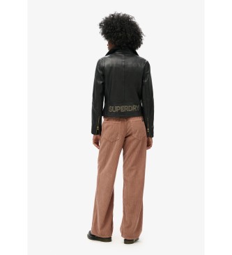 Superdry Medium-waisted wide-leg corduroy trousers brown