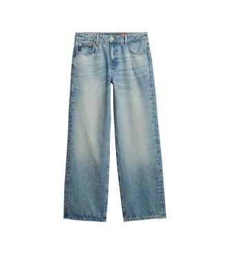 Superdry Modre kavbojke s širokimi nogami