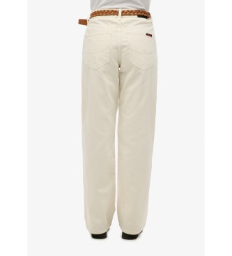 Superdry Pantaln Mid blanco roto