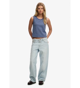 Superdry Mid Rise Wide Leg blue jeans
