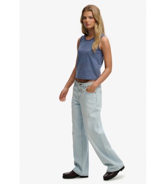 Superdry Mid Rise Wide Leg blue jeans
