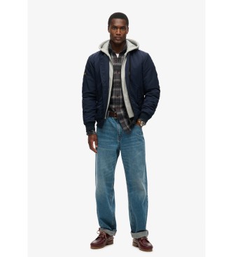 Superdry Militaire jas met capuchon Ma1 marine