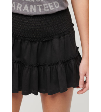 Superdry Black tiered knitted mini skirt