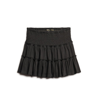 Superdry Minifalda de punto escalonada negro