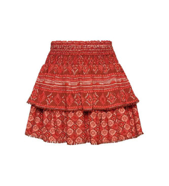 Superdry Tiered mini-skirt with red Vintage Logo logo