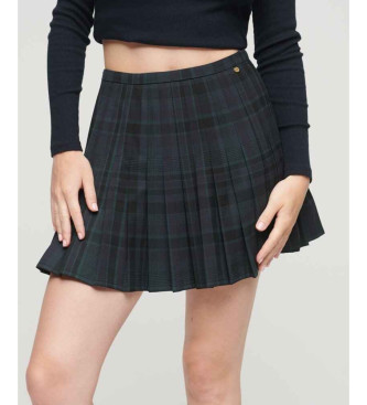 Superdry Black plaid pleated mini skirt