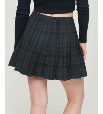 Superdry Black plaid pleated mini skirt