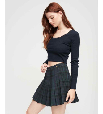 Superdry Black plaid pleated mini skirt