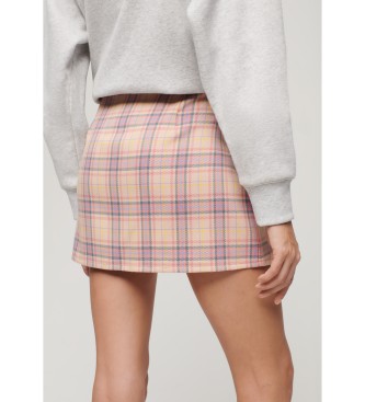 Superdry Pink checkered mini skirt